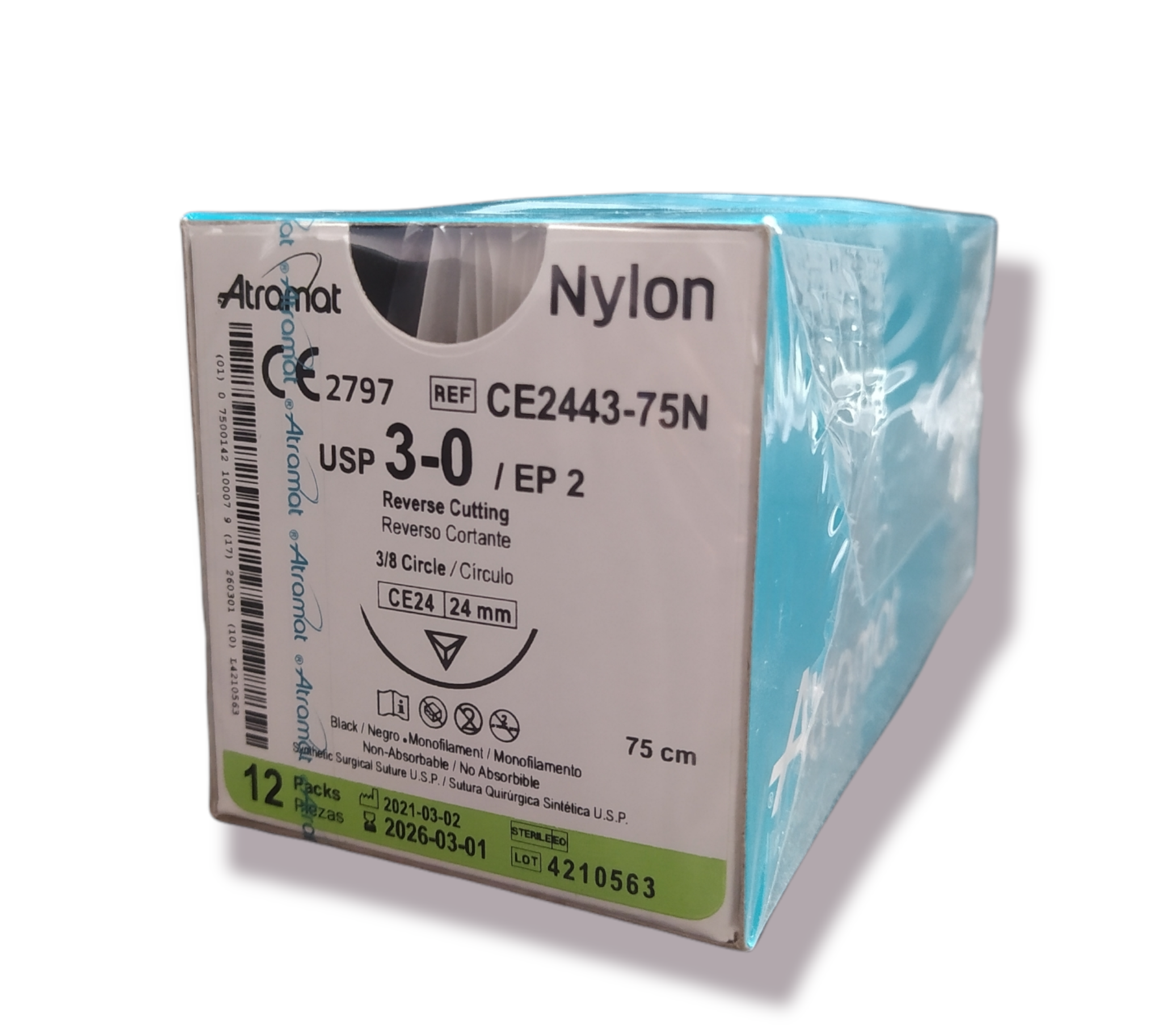 SUTURA NYLON (12 pzas)